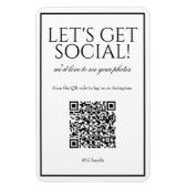 Classique Simple Blanc QR Code Social Media Magnet (Vertical)