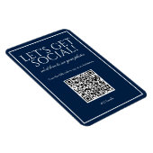 Classique simple bleu QR Code Social Media Magnet (Côté Droit)
