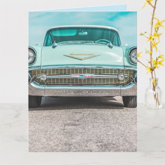 CLASSIQUE SKY BLUE CAR BEITHDAE Carte de voeux (Fleur jaune)