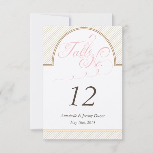 Classiques Rayures d'Or Numéro de Table (Devant)