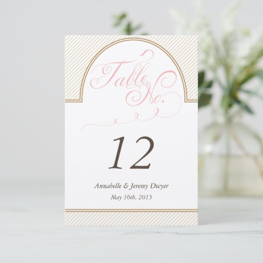 Classiques Rayures d'Or Numéro de Table (Debout devant)