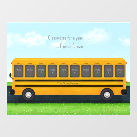 Classmates for a Year Friends Forever School Bus Raamsticker (Vel)