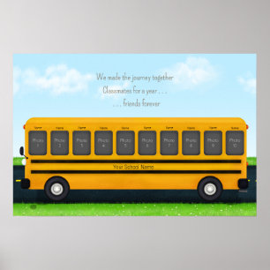 Classmates & Friends Yellow School Bus 10 Foto's Poster