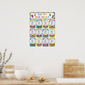 Classroom Birthday Board in Snoep Thema Poster (Keuken)