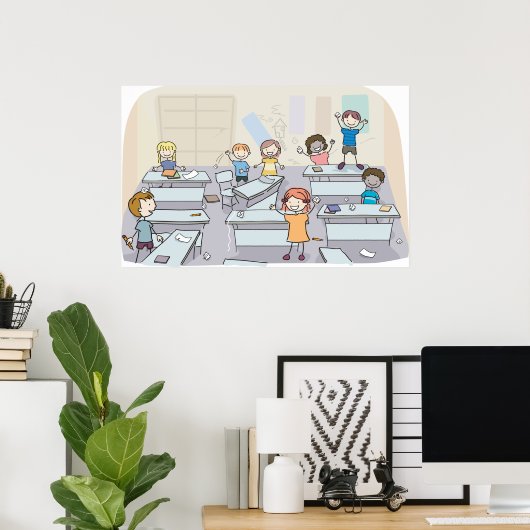 Classroom Chaos Poster (Thuiskantoor)