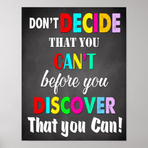 Classroom Decor, Classroom Quottes, Inspirerend Poster
