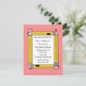 Classroom Open House: Gele Pencils, Red Gingham Kaart (Staand voorkant)