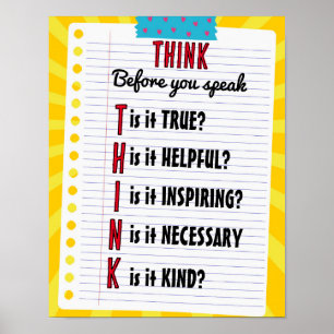 Classroom Poster Denk aan Poster Onderwijs