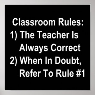 Classroom-regels (alle witte tekst) poster