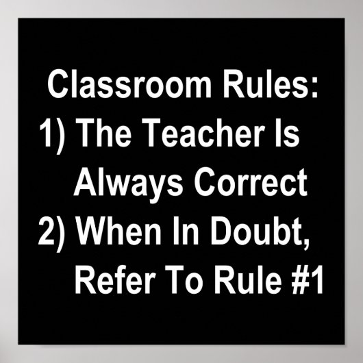 Classroom-regels (alle witte tekst) poster (Voorkant)