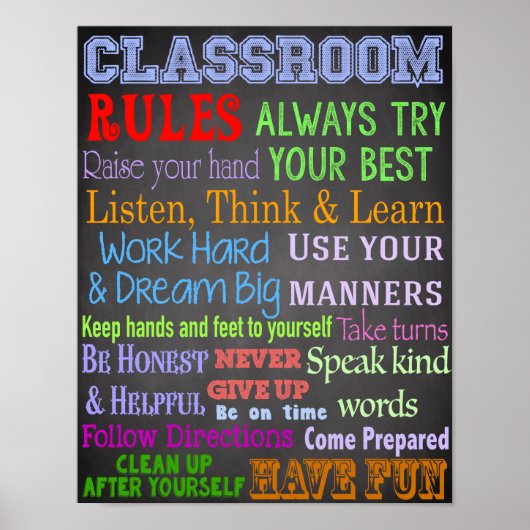 Classroom-regels, lesgeven, educatieve cadeaus poster (Voorkant)