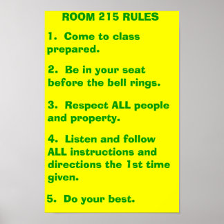 Classroom-regels Poster