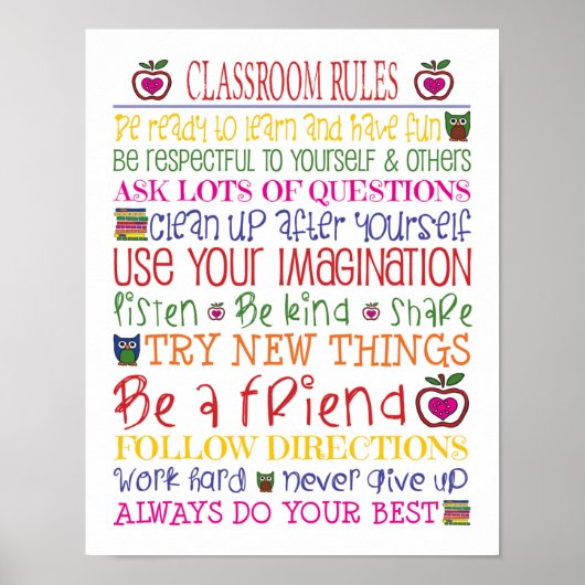 Classroom-regels Poster (Voorkant)