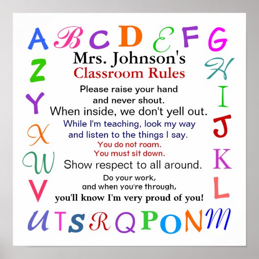 Classroom Rules # 2 door SRF Poster (Voorkant)
