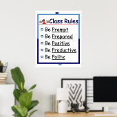 Classroom Rules: 5 P's Poster (Thuiskantoor)