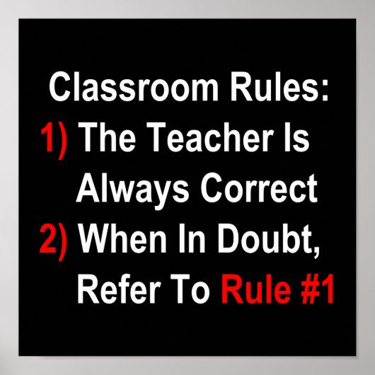 Classroom Rules (donker) Poster (Voorkant)