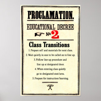 Classroom Rules Proclamation Education Decreet 2 Poster