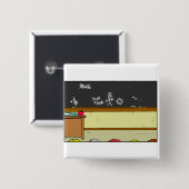 Classroom-scène Vierkante Button 5,1 Cm (Voorkant /achterkant)
