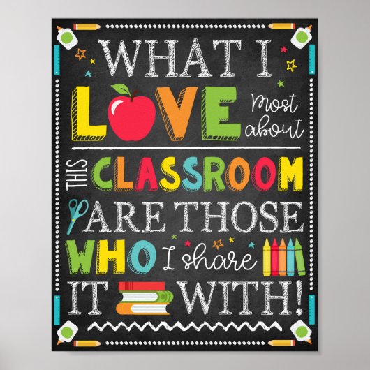 Classroom Teacher School Decor Sign Poster (Voorkant)