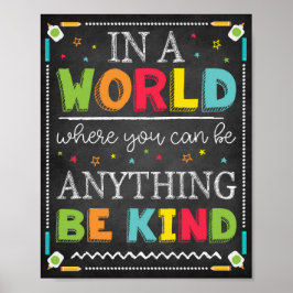 Classroom Teacher School Decor Wees vriendelijk te Poster