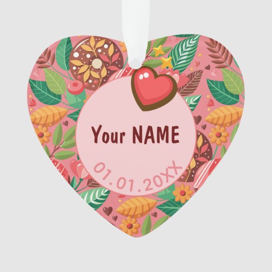 Classroom Valentijnsdag Donut Flower Personalisere Ornament (voorkant)
