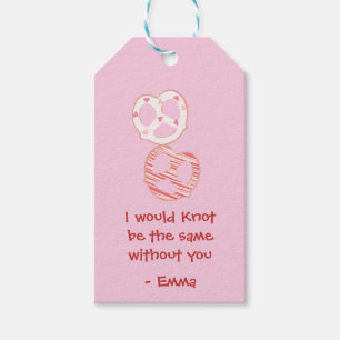 Classroom Valentijnsdag Pretzel Knots Gift Label Cadeaulabel