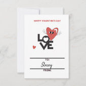 Classroom Valentine Red Heart Card (Voorkant)