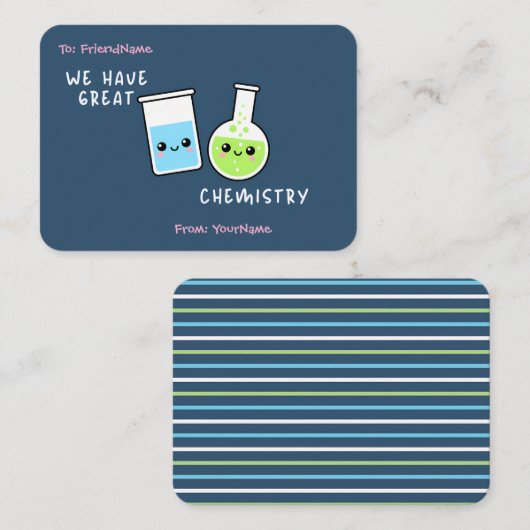 Classroom Valentines Card We Have Great Chemistry Notitiekaartje (Voorkant / Achterkant)