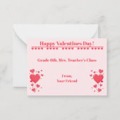 Classroom Valentine's Day Card Game-Maze Notitiekaartje (Achterkant)