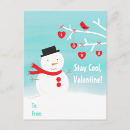Classroom Valentines School Exchange Snowman Feestdagenkaart