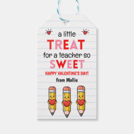 Classroom Valentines Teacher Heart Pencil Gift Tag Cadeaulabel
