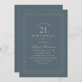 Classy  21e verjaardag Elegant Simple Kaart (Voorkant / Achterkant)