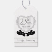 Classy 25th Silver Wedding Jubileum Cadeaulabel (Voorkant)