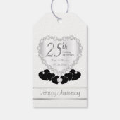 Classy 25th Silver Wedding Jubileum Cadeaulabel (Achterkant)