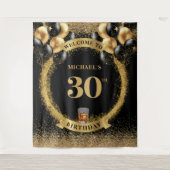 Classy 30 Man verjaardagswhiskey feestbanner Wandkleed (Voorkant)