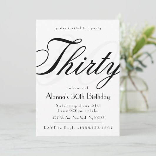 Classy 30e anniversaire Invitations (Debout devant)