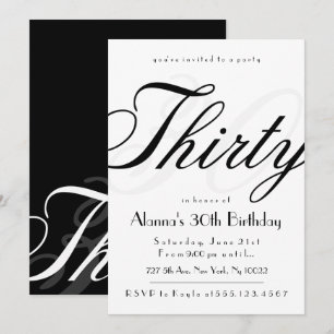 Classy 30e verjaardag uitnodigingen