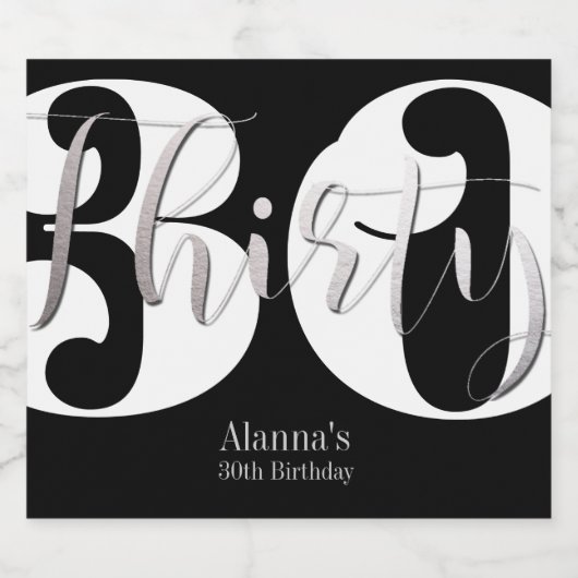 Classy 30e verjaardagsfeestje bier etiket (Enkel label)