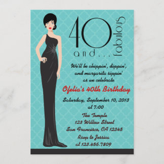 Classy 40th Birthday Invitation Kaart