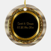 Classy 50th Golden Jubileum Keramisch Ornament (Achterkant)