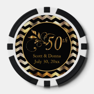 Classy 50th Golden Wedding Jubileum Pokerchips