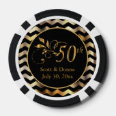 Classy 50th Golden Wedding Jubileum Pokerchips (Achterkant)