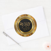 Classy 50th Golden Wedding Jubileum Ronde Sticker (Envelop)