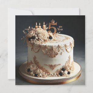 CLASSY 5E BRUILOFT JUBILEUM EDITABLE Invitation Kaart