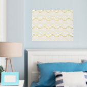 Classy Abstract Art Deco Squares Pattern Gold Folie Afdrukken (Insitu (Slaapkamer))