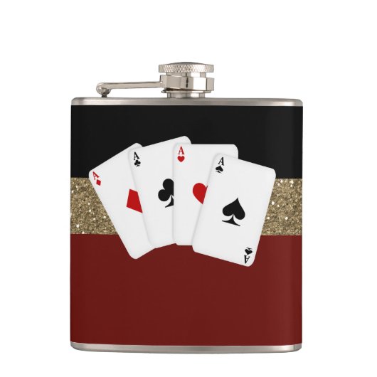 Classy Aces Poker Heupfles (Voorkant)