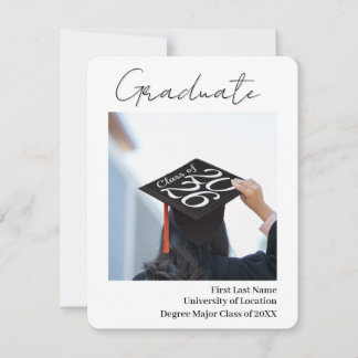 Classy Afstuderen aankondigingsfotosjabloon Feestdagenkaart