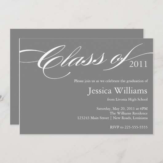 Classy Afstuderen Kaart (Voorkant / Achterkant)