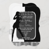 Classy alternatief zwart-wit bruiloft kaart (Voorkant / Achterkant)