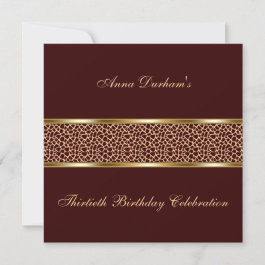 Classy Animal Print Invite [Giraffe Brown 1] Kaart (Voorkant)
